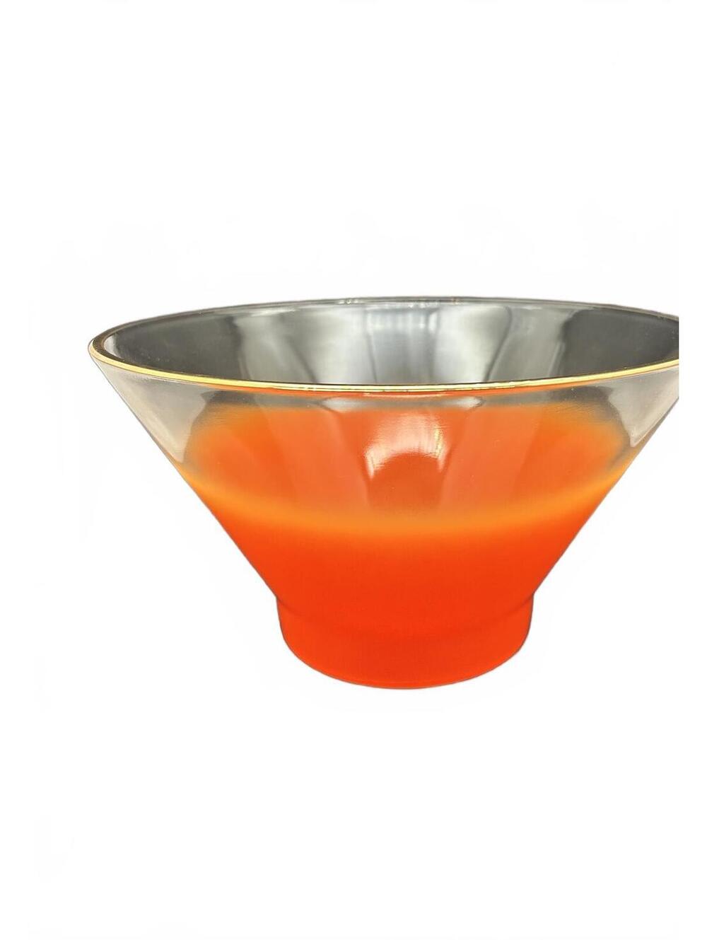 Blendo Punchbowl in Tangerine by West Virginia Glass Co.